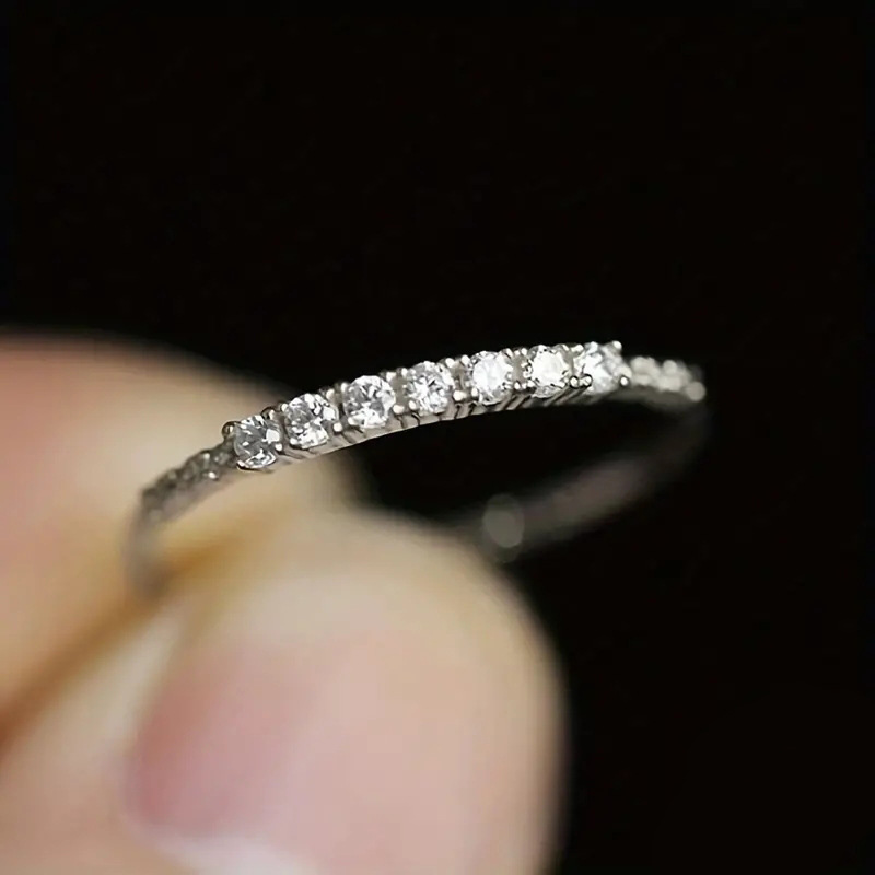 Elegant Stackable Zirconia Eternity Rings for Women